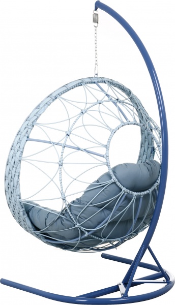 Кресло-кокон Сфера Люкс трио плетение орегон голубой
