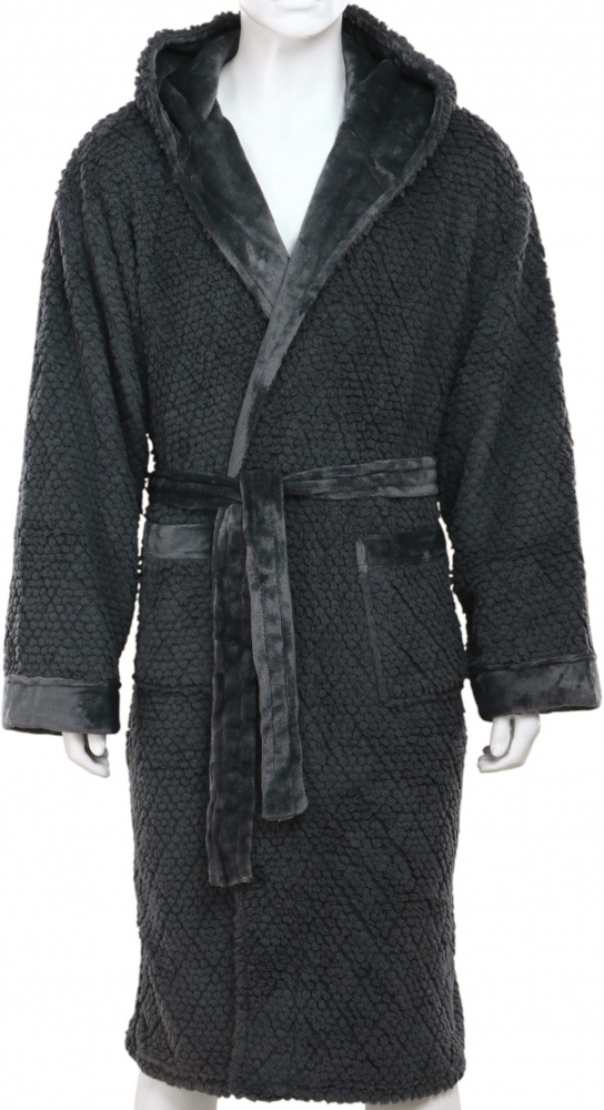Набор La Nuit халат мужской с капюшоном и носками Bern р. L серый