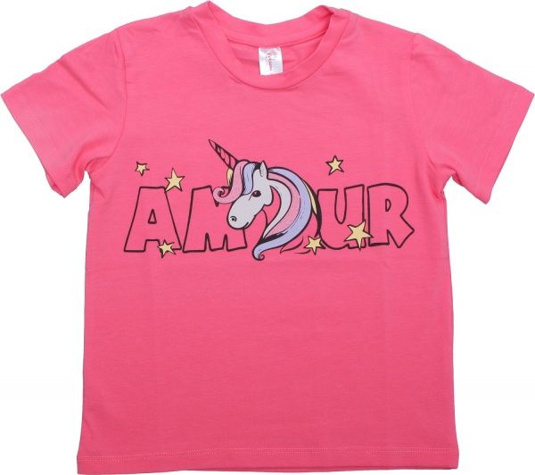 Футболка для дівчаток Roksana №01/16900 Амур р.104-110 фуксія 