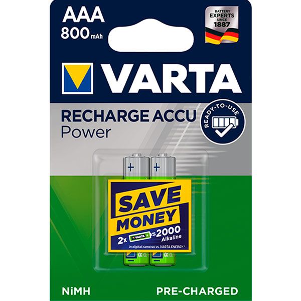 Акумулятор Varta Rechargeable 800 mAh AAA (R03, 286) 2 шт. 