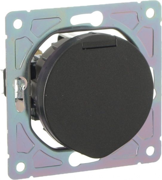 Механізм розетки HausMark Bela з кришкою чорний SNG-SCP.RD20MG1WGC-BK