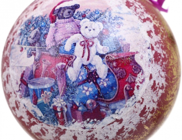 Шар новогодний Декупаж d 80 мм в ассортименте