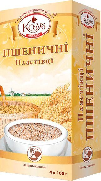 Хлопья ТМ Козуб Продукт пшеничные в коробке 400 г 4820094532128 