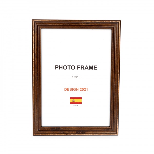 Рамка для фото 1 фото 13х18 см коричневая бронза 