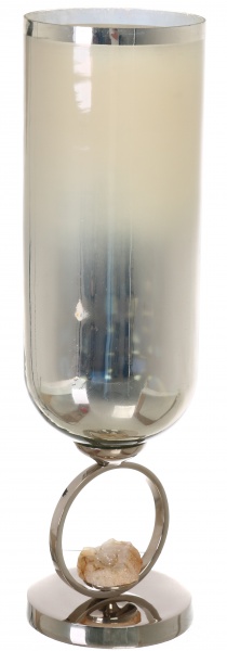 Ваза PANACHE Linear Stone 55 см сіро-коричневий/нікель 