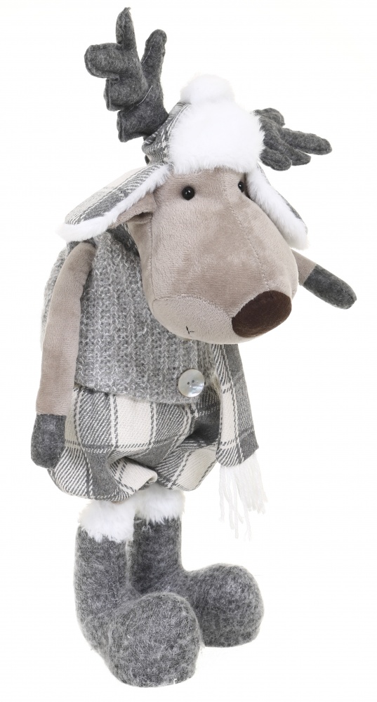 Декорація новорічна лось стояч./ біл.-сір. 2 асорт. 84 см