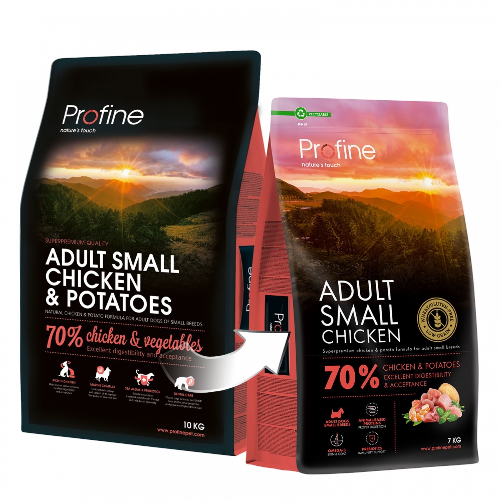 Корм сухий Profine Adult для дорослих собак дрібних порід з куркою та картоплею 7 кг