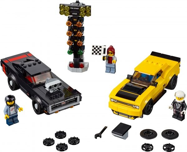 Конструктор LEGO Speed Champions Автомобили 2018 Dodge Challenger SRT Demon и 1970 Dodge Charger R/T 75893