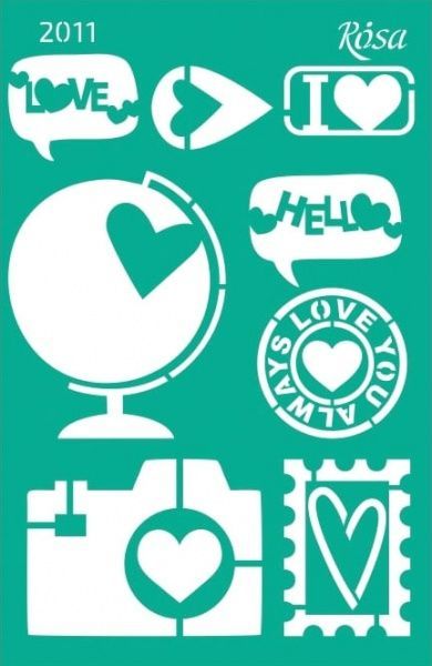 Трафарет многоразовый самоклеящий Love №2011 13x20 см Rosa Talent 
