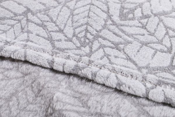 Плед 3D Embossed Leaf 200x220 см серый La Nuit 