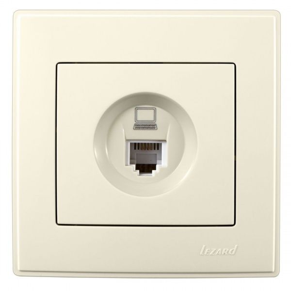 Розетка компьютерная Lezard Lesya кремовый 705-0303-139