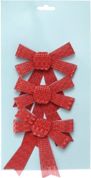 Набор новогоднего декора Бант модерн 3 шт. красний