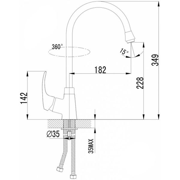 Змішувач для кухні Imprese Malse 55010S