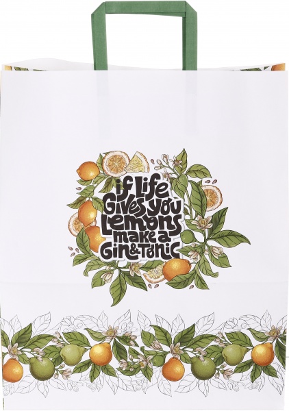 Пакет паперовий 320х150х380 білий з ручками