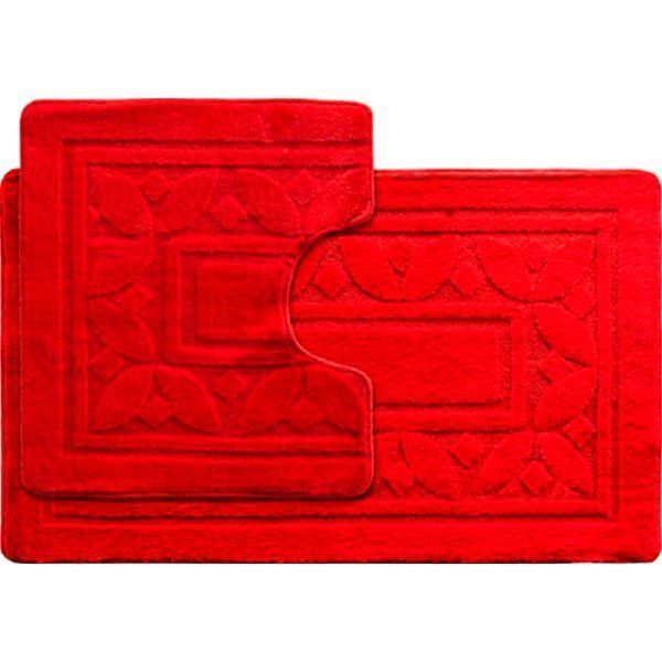 Набір килимків Dariana Стандарт 60x100 + 60x50 Рамка червона