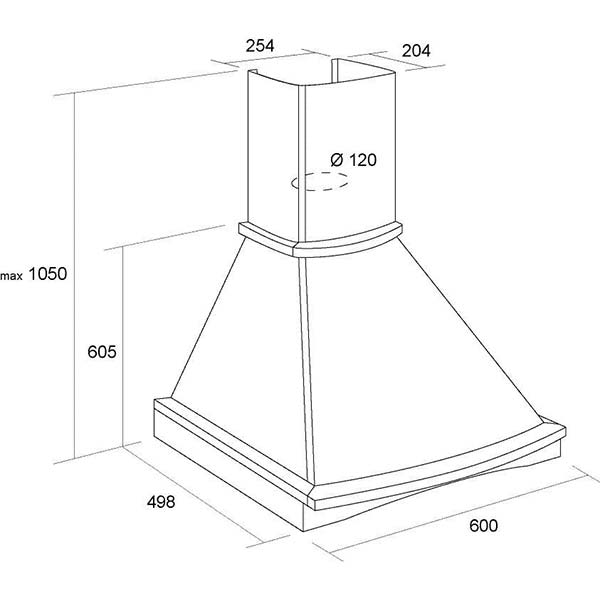 Вытяжка Pyramida R U Burgundy nut 60 см