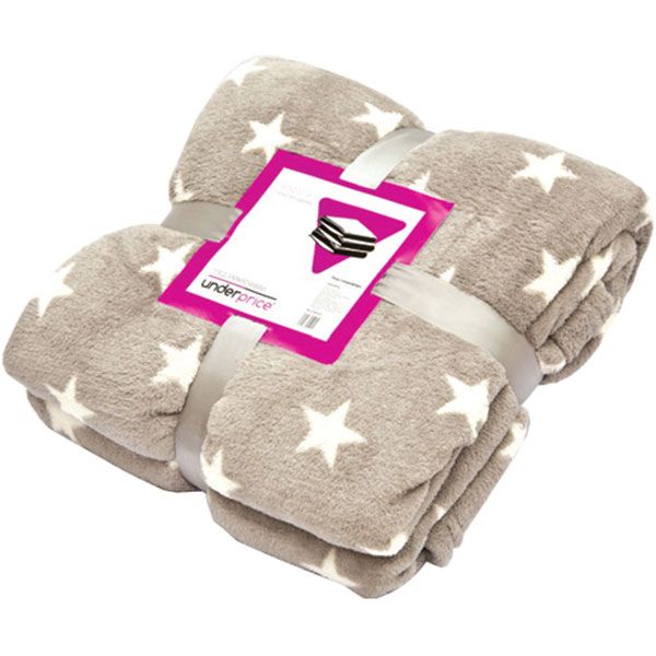 Плед мікрофібра Underprice Зірки на сірому 160x200 см