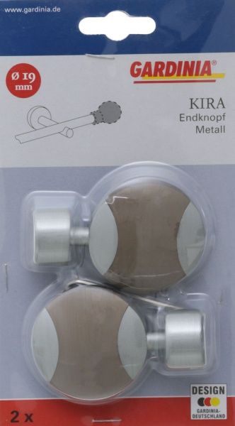 Наконечник Gardinia Kira Диск d19 мм срібний 2 шт. 