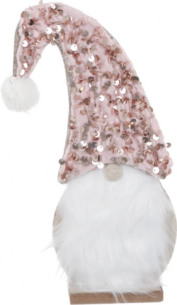 Статуэтка декоративная Санта розовая 24 см 