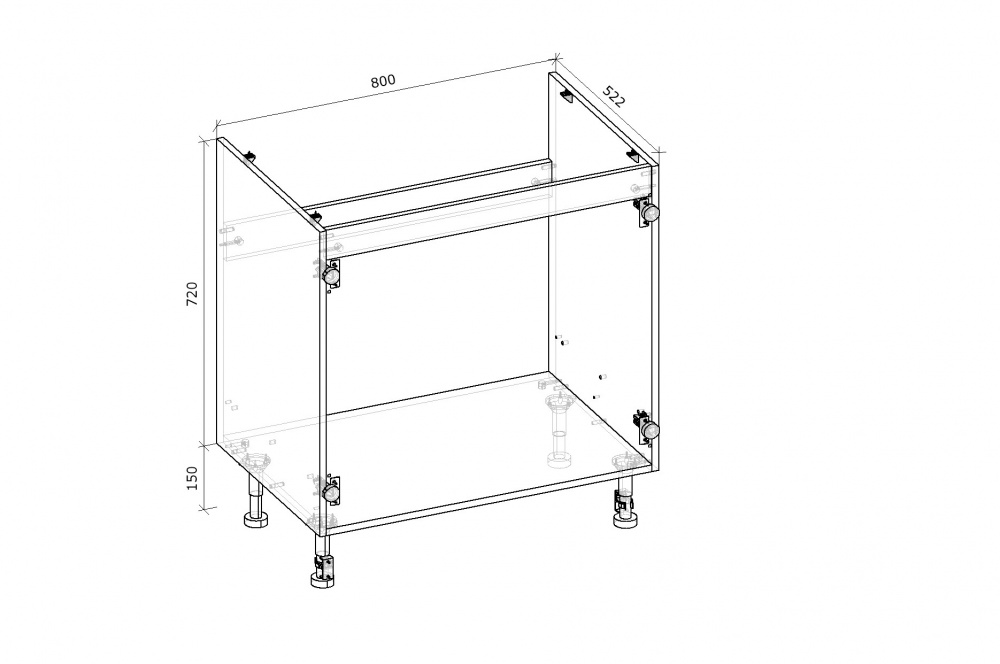 Тумба нижня Грейд Оптимум під мийку 800x870x522 мм білий