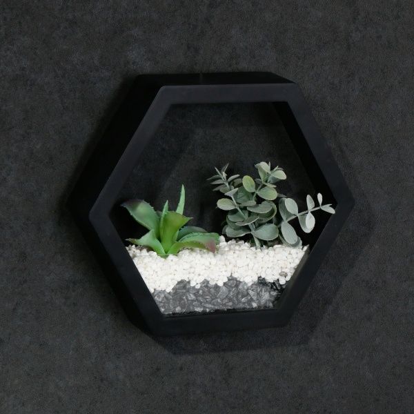 Декор настінний Nature шестикутний 23x20 см чорний 