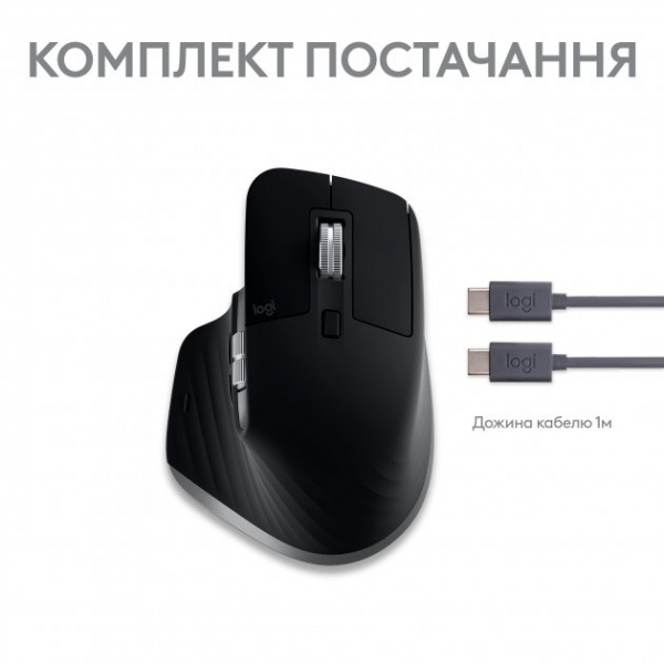 Мишка Logitech MX Master 3S For Mac Performance Wireless Mouse space grey (L910-006571) 