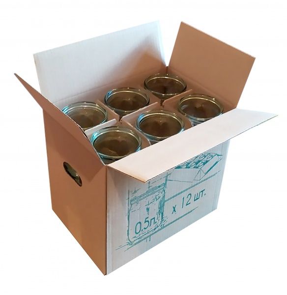 Гофроящик  для 12 банок 0,5 л с комплектом перегородок 275x185x240 мм