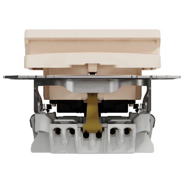 Розетка силова із заземленням Schneider Electric Sedna Design зі шторками з кришкою бежевий SDD112024