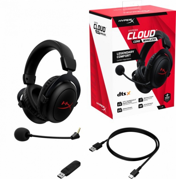 Гарнітура ігрова HyperX Cloud Core Wireless black (4P5D5AA) 