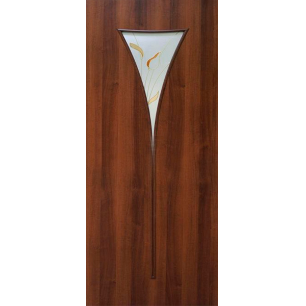 Дверь межкомнатная Рюмка 2 60 см орех со стеклом