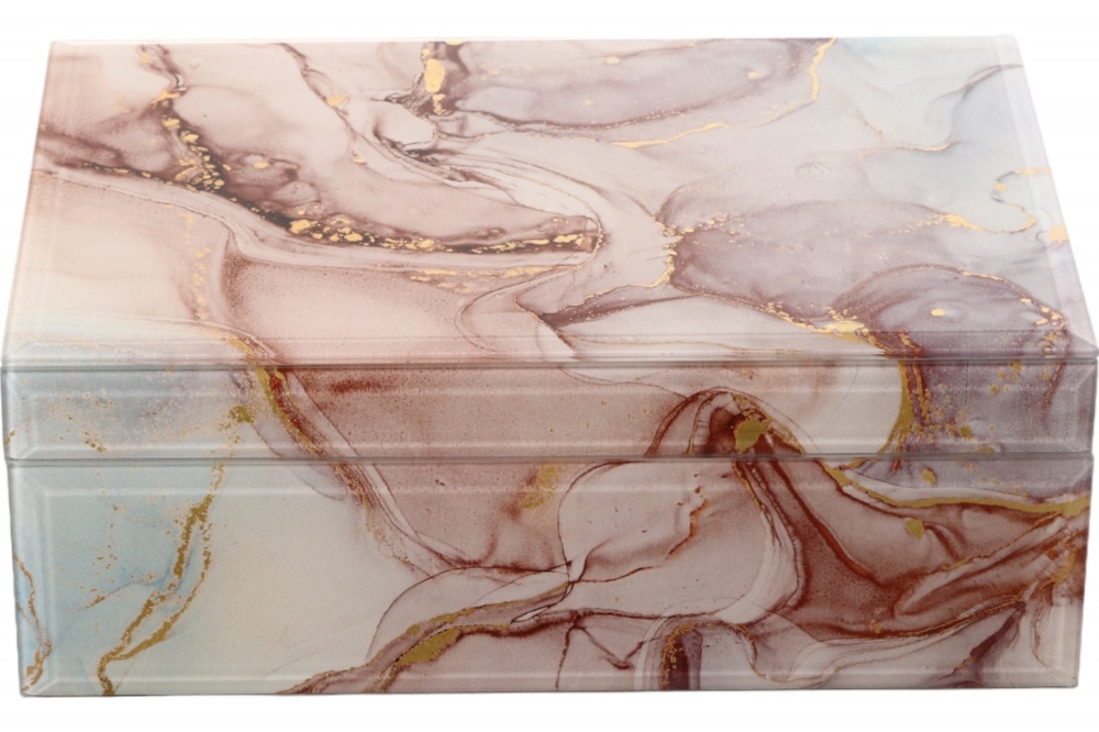 Шкатулка для украшений Rosalie 26x18x9,5 см розовый мрамор