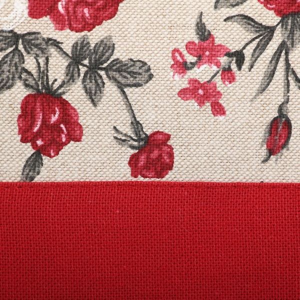 Скатерть Винтаж Розы с кантом 136x220 см бежевый с красным La Nuit 