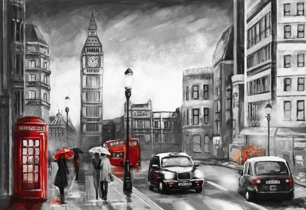 Картина Лондон під парасолями КП10-007 62x43 см 