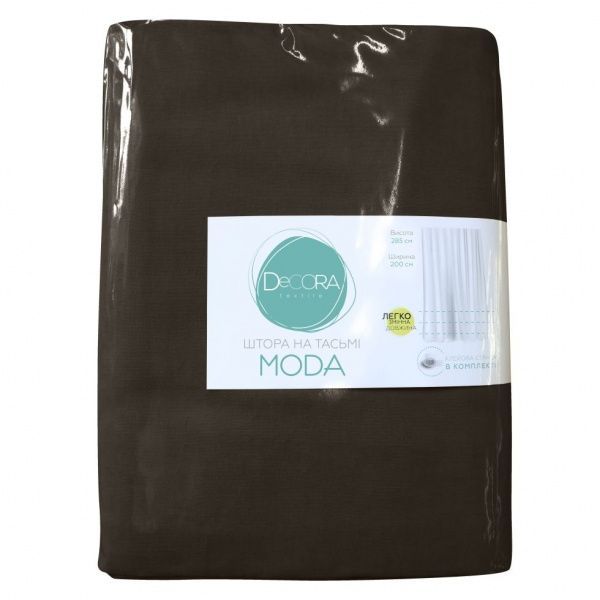 Штора Moda 200х285 см шоколадный Decora