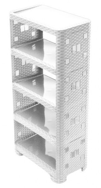Этажерка Ротанг 5-секционная 1100х510х290 мм белый