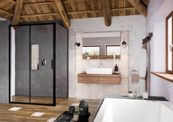 Неподвижная стенка Ravak Blix Slim BLSPS X9BM40300Z1 черный 