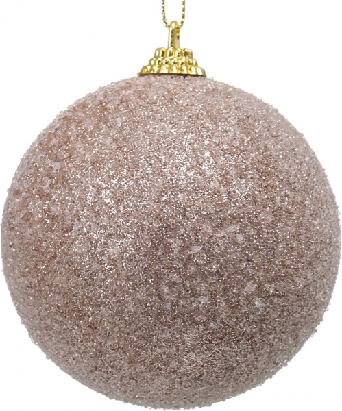 Елочная игрушка в форме шара с блестками и бусинками 8 см CAA130500 