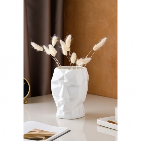 Ваза керамическая Nana ceramics Кай белый глянец 19 см 