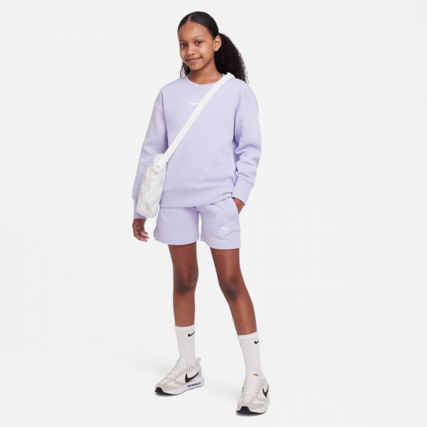 Світшот Nike G NSW CLUB FLC BF CREW LBR DD7473-536 р. S фіолетовий