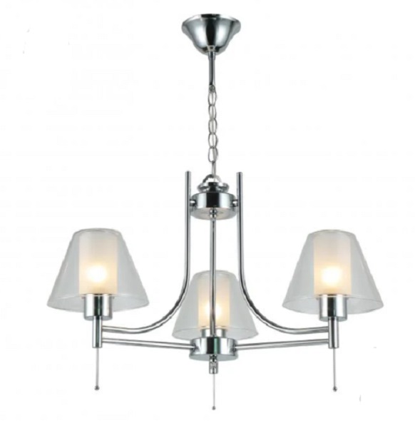 Люстра Miorro Cristallo металл/стекло3x40 Вт E14 хром 51-311-032