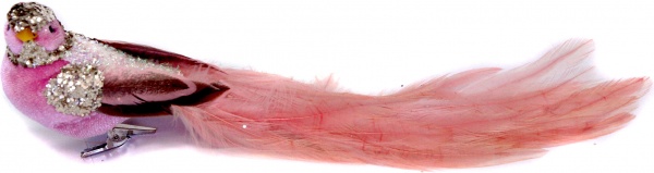 Декорация новогодняя Xinchang Trust-Worthy Import & Export Co Птичка 25 см розово-золотая 2 шт. 6 см T21-42