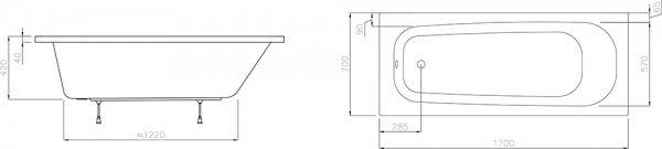 Ванна акрилова Ravak XAU0000040 170х70 см Septima 