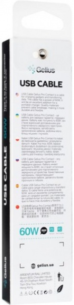 Кабель Gelius Contact GP-UC111 60W Type-C/Type-C 2 м чорний 