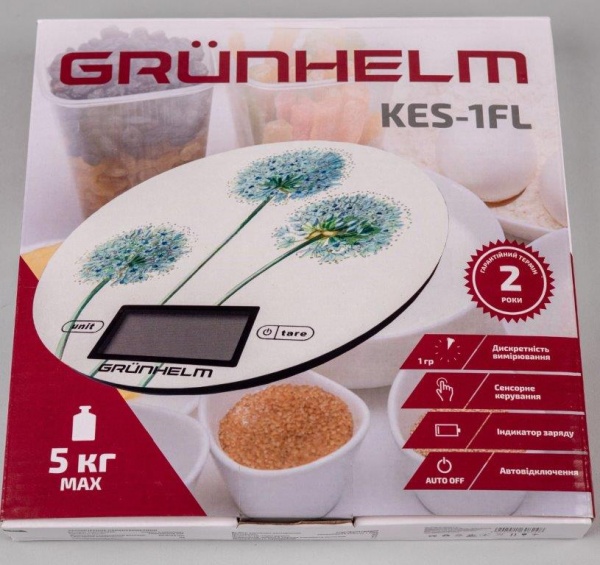 Весы кухонные Grunhelm KES-1FL 