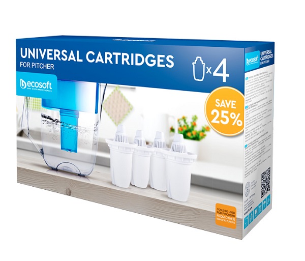 Комплект универсальных картриджей 3+1 ECOSOFT для фильтров-кувшинов