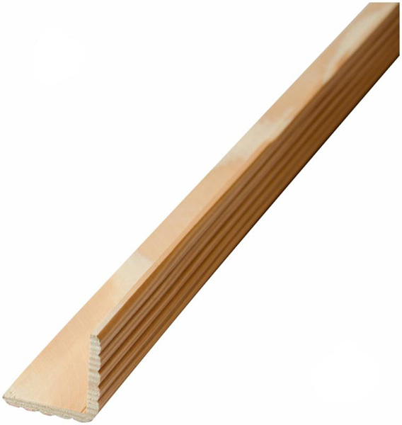 Уголок рельефный ЛІСБУДІНВЕСТ наружный 30х30х2000 мм сосна