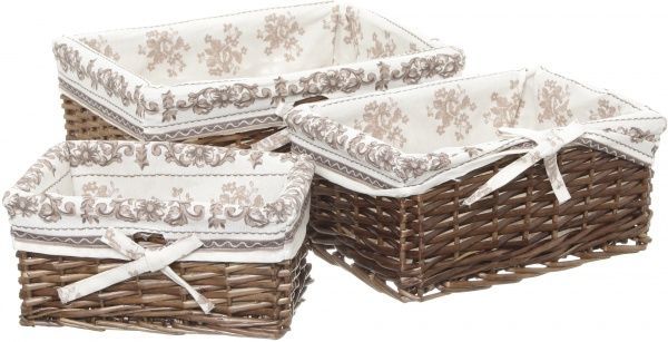 Кошик плетений з текстилем Tony Bridge Basket 36x25x15 см HQ13-52AB-4 