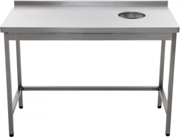 Стіл виробничий з бортиком для збору відходів Tehma 1200x600x850 мм нержавіюча сталь