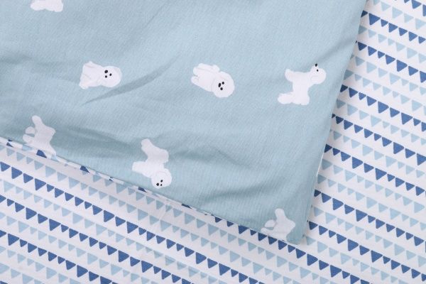 Комплект постельного белья Little dogs двуспальный бирюзово-белый La Nuit 