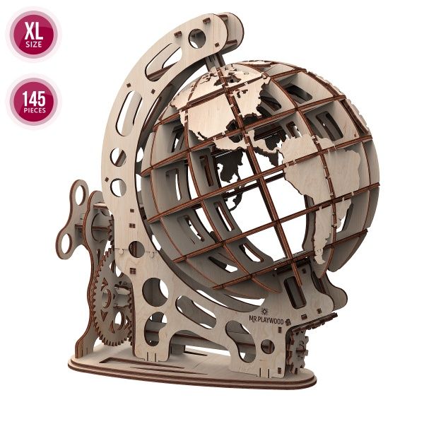 Деревянный 3D-конструктор Mr.Playwood Глобус механический 10202